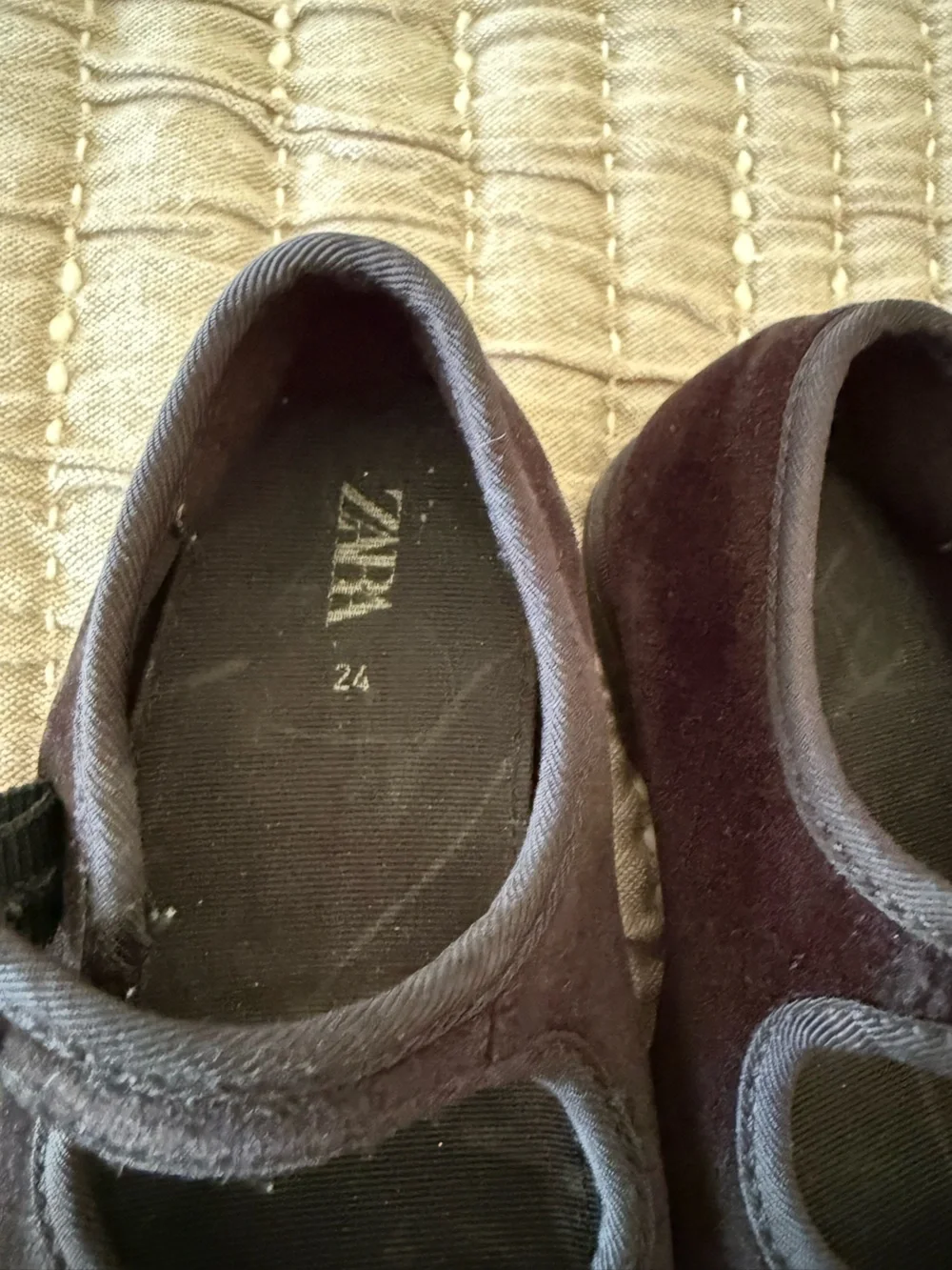 Zara Toddler Girl Black Velvet Mary Jane Shoes